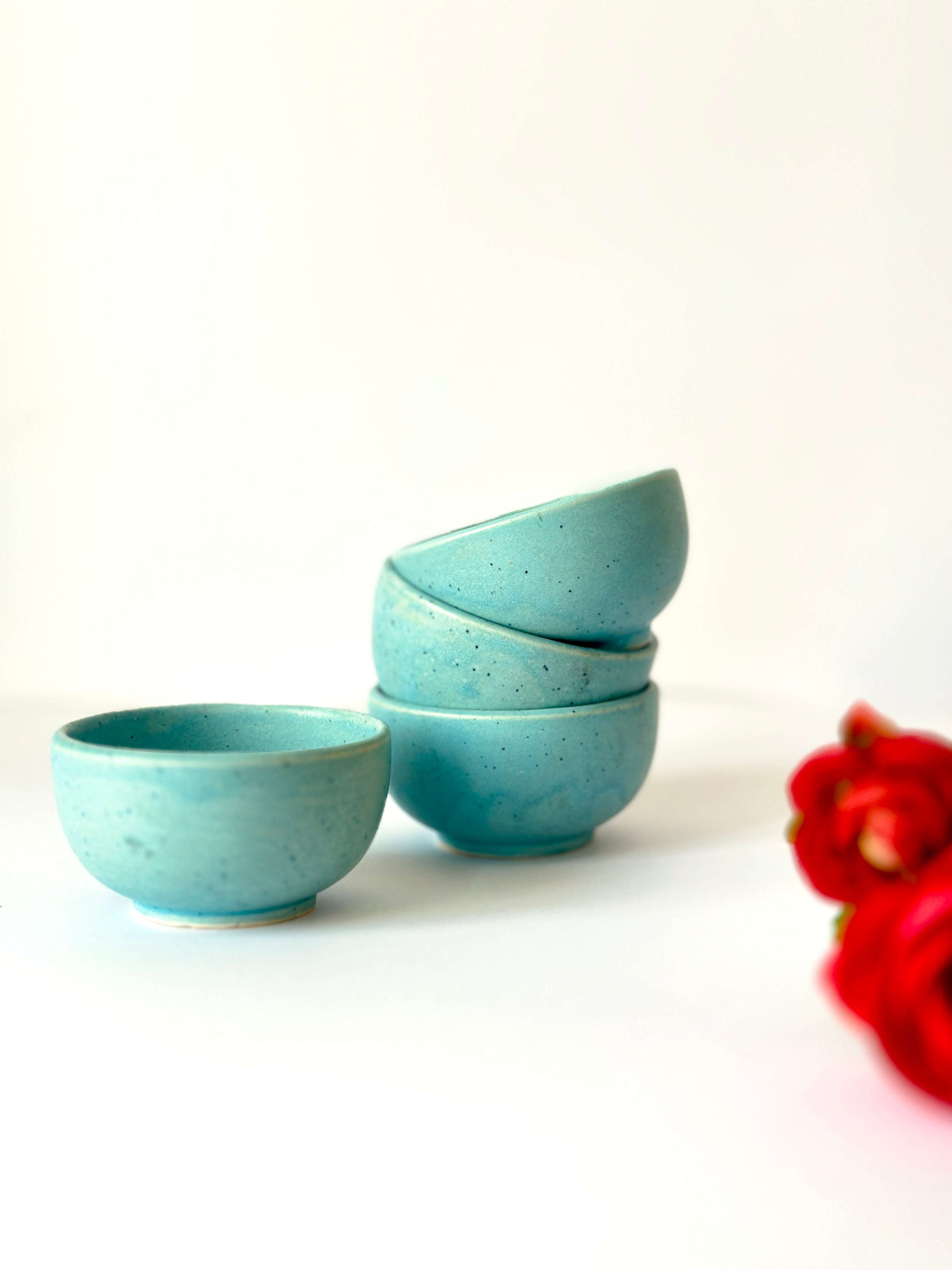 Stylish Sea Blue Nut Bowls Set of 4
