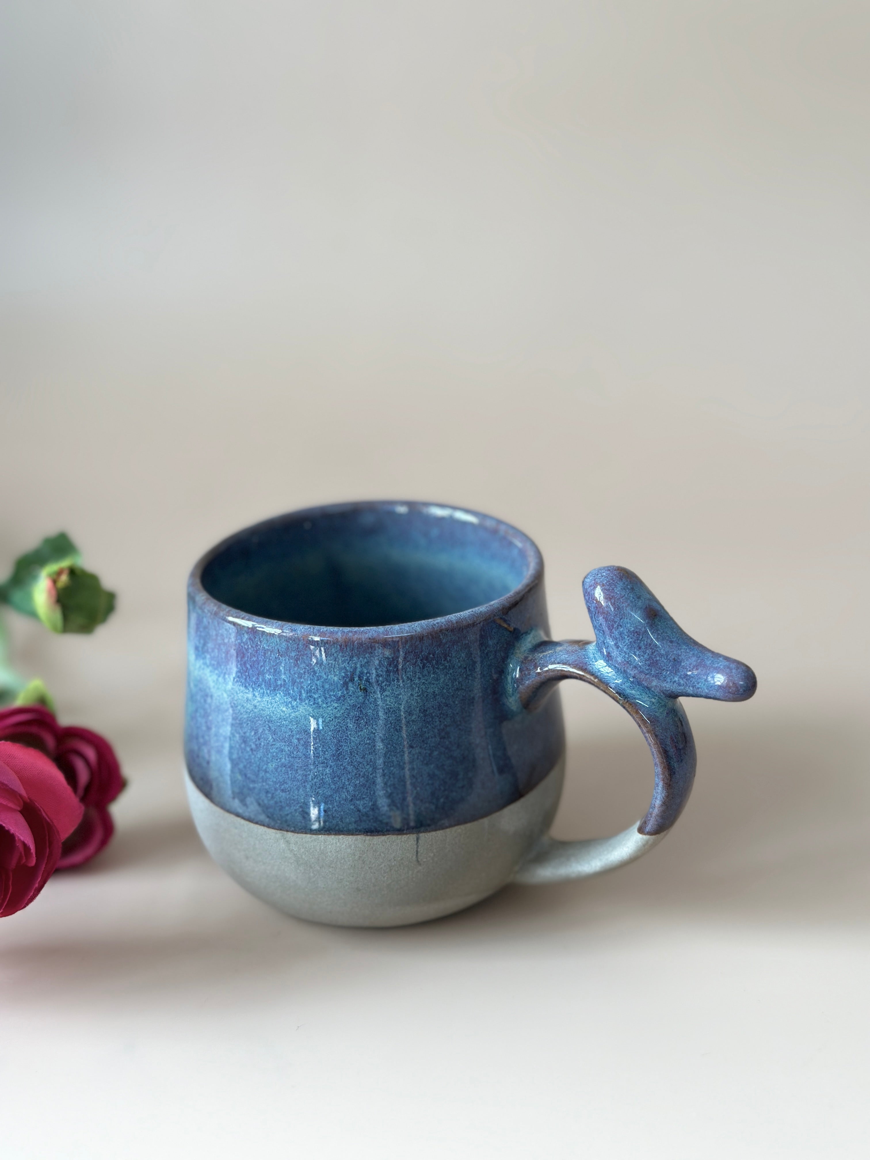 Teal Blue Little Birdie Glazed Beverage Mug (200ml)