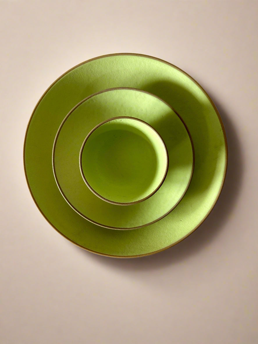 Lime Green Dinner Set of 3 Matte