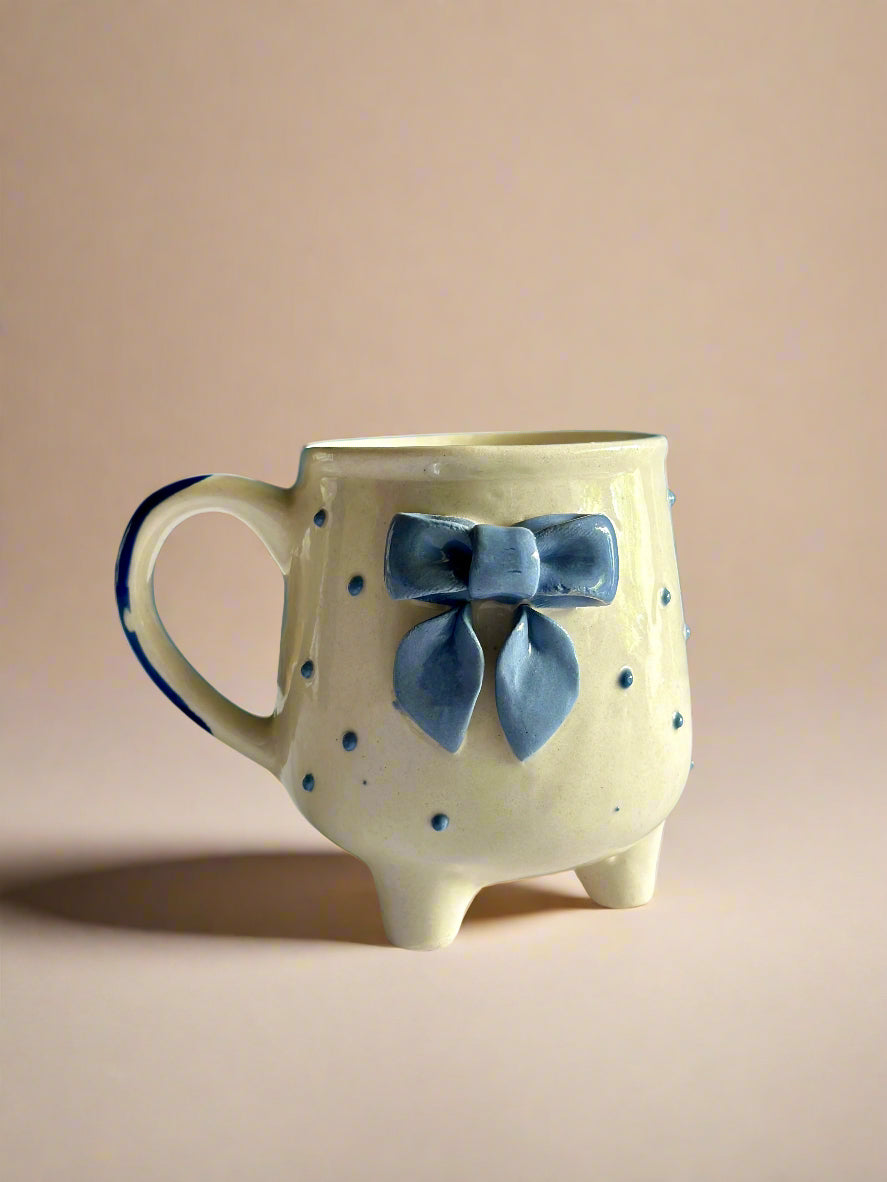 Dramatic Small Bow Mug - Blue