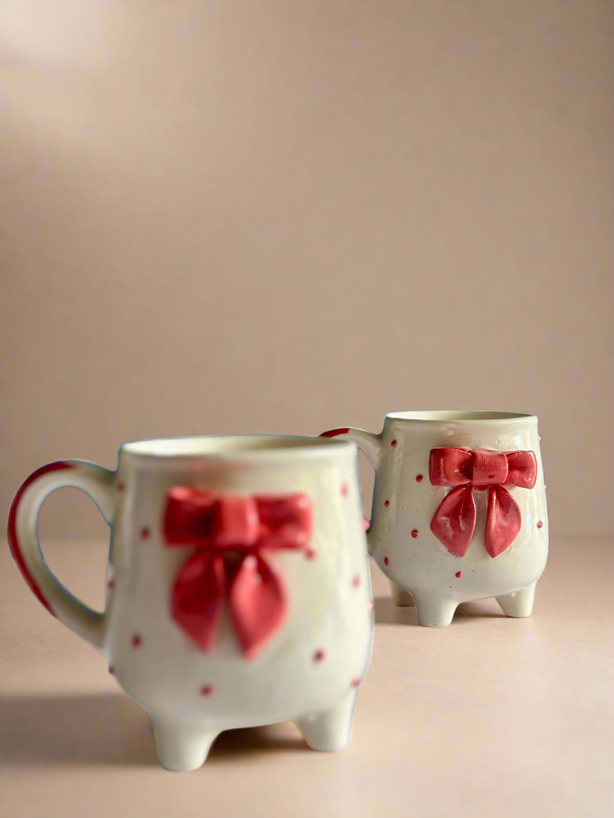 Dramatic Big Bow Mug - Red