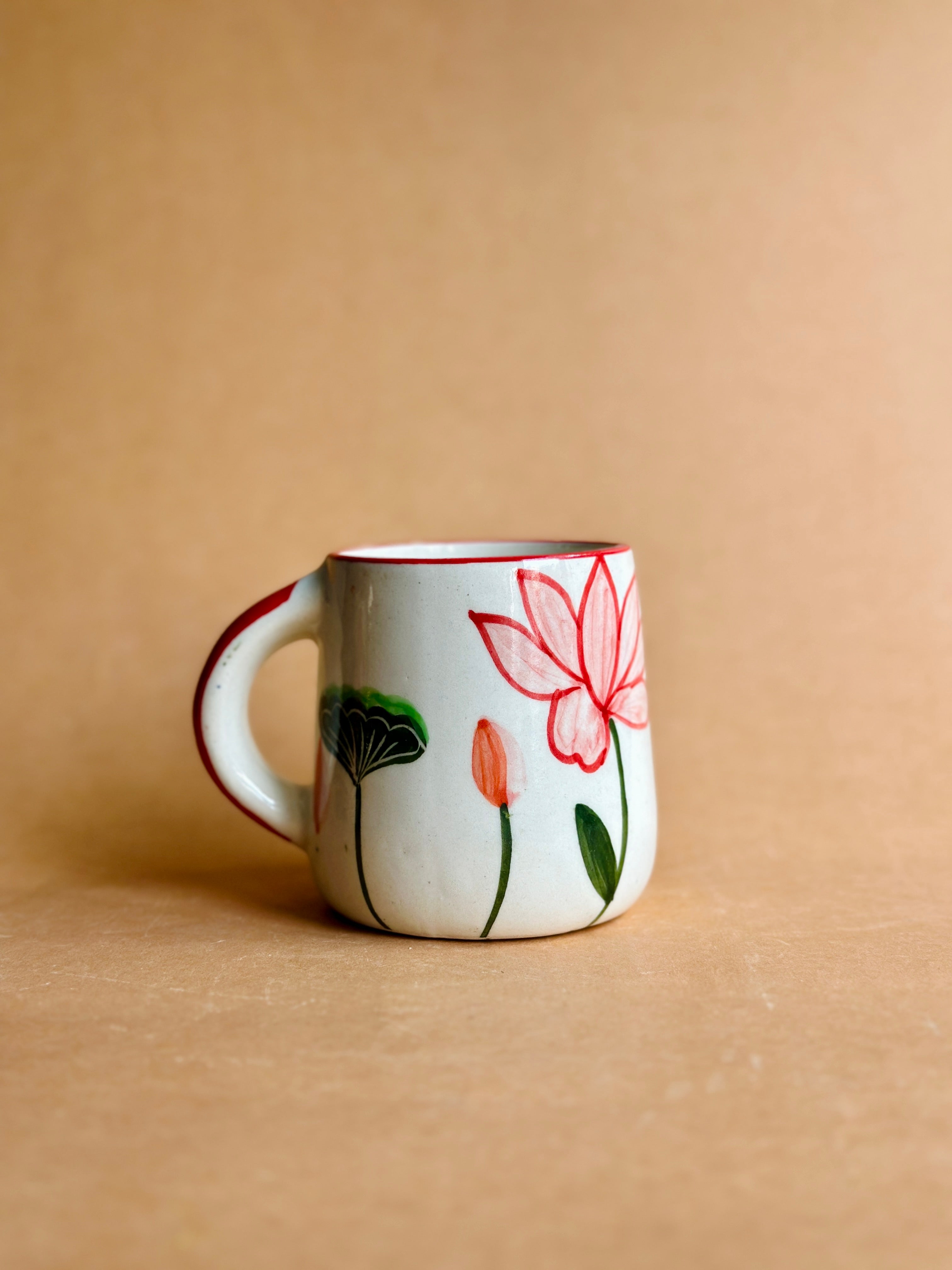 Lotus Handpainted Ceramic Breakfast Set of 3