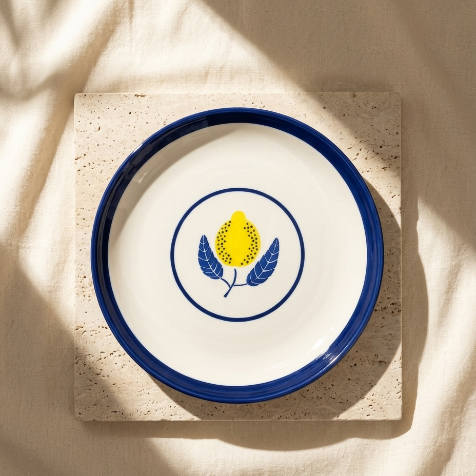 Lemon Leafy Ceramic Dinner Plate (10.5 inches)