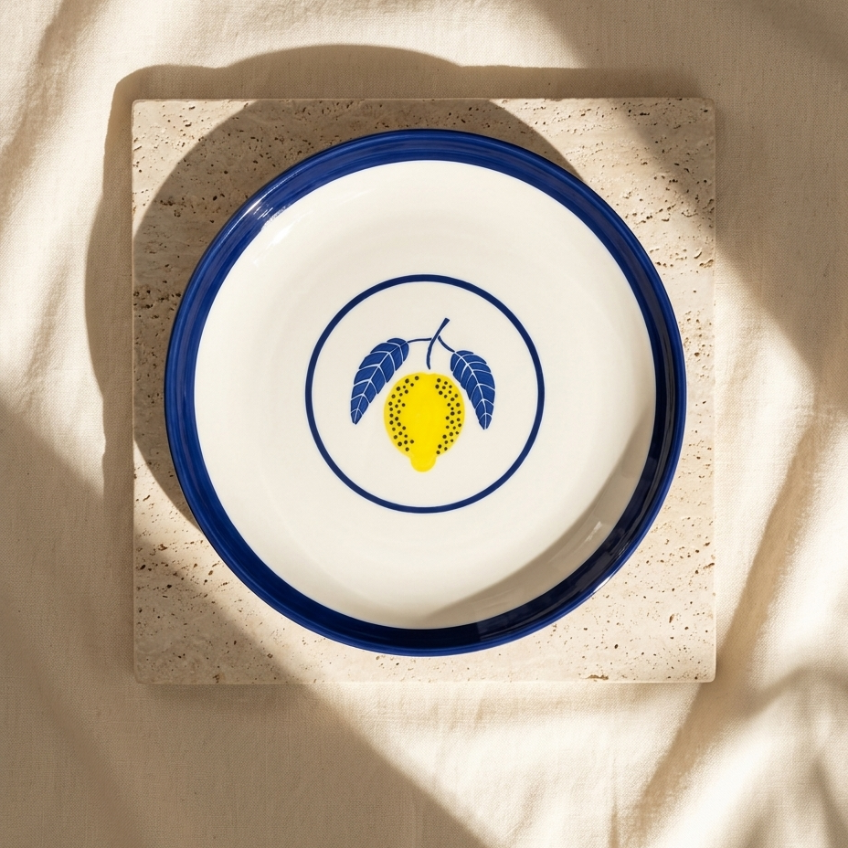 Lemon Leafy Ceramic Dinner Plate (10.5 inches)