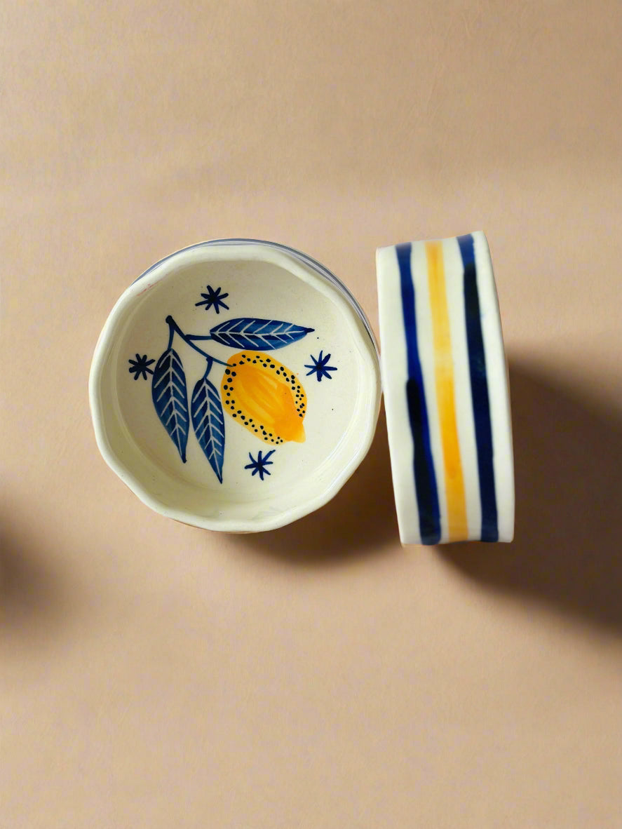 Lemon Leafy Cereal Bowl Set of 2