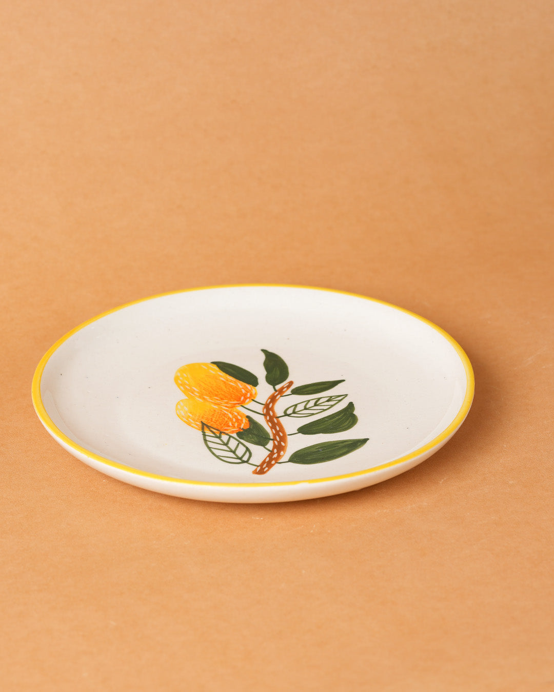 Olive Marigold Orange Mango Plates Combo - Buy 3 Get 1 Free
