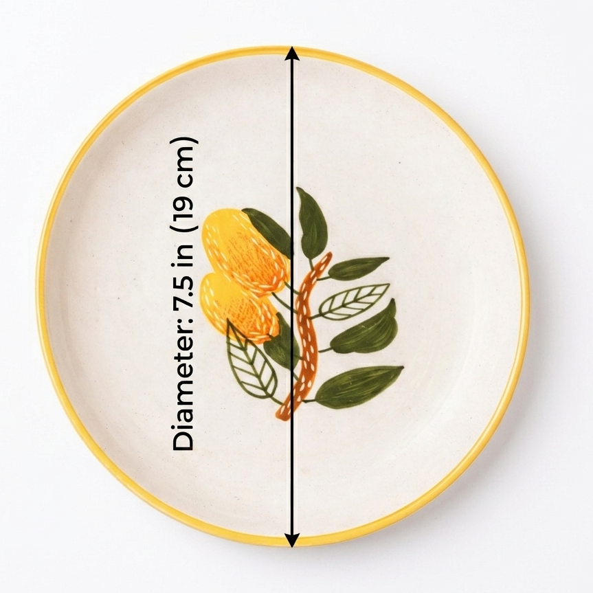 Mango Mehfil Handpainted Ceramic Plate Sets (7.5 inches)