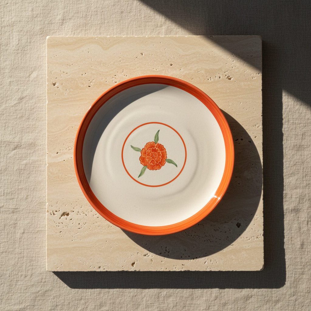 Marigold Mandi Handpainted Dinner Plate (10.5 inches)