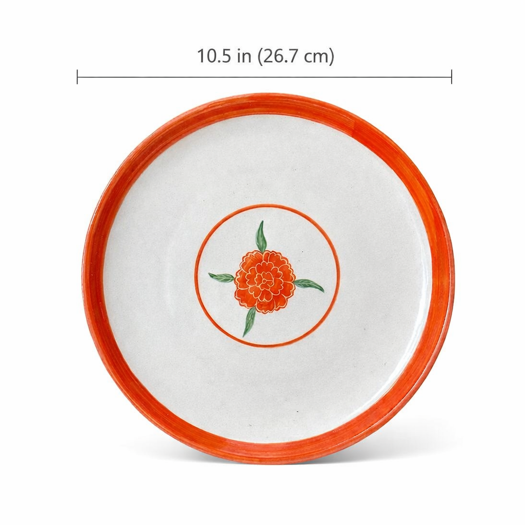 Marigold Mandi Handpainted Dinner Plate (10.5 inches)