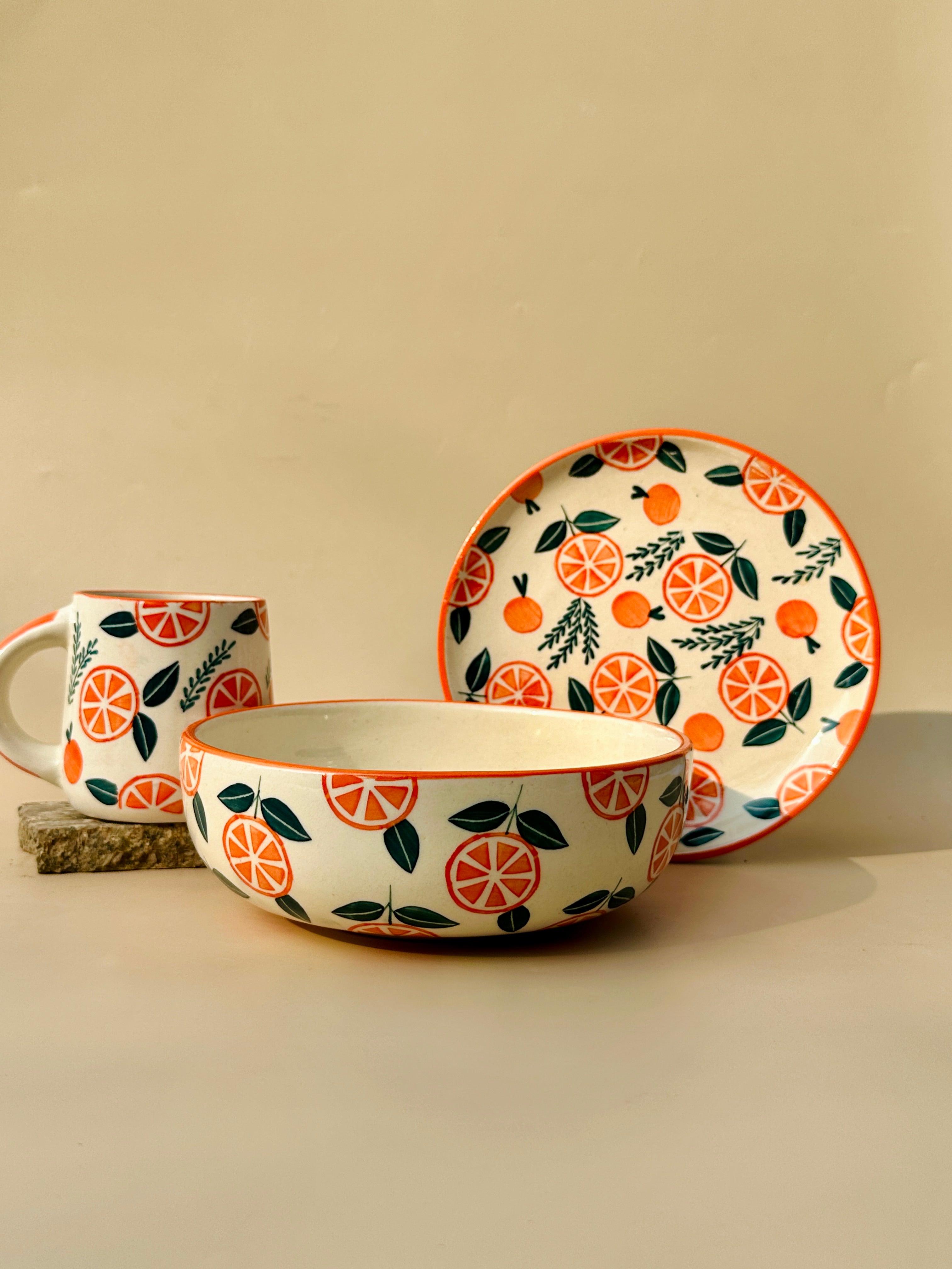 Narangi Orange Breakfast Set of 3