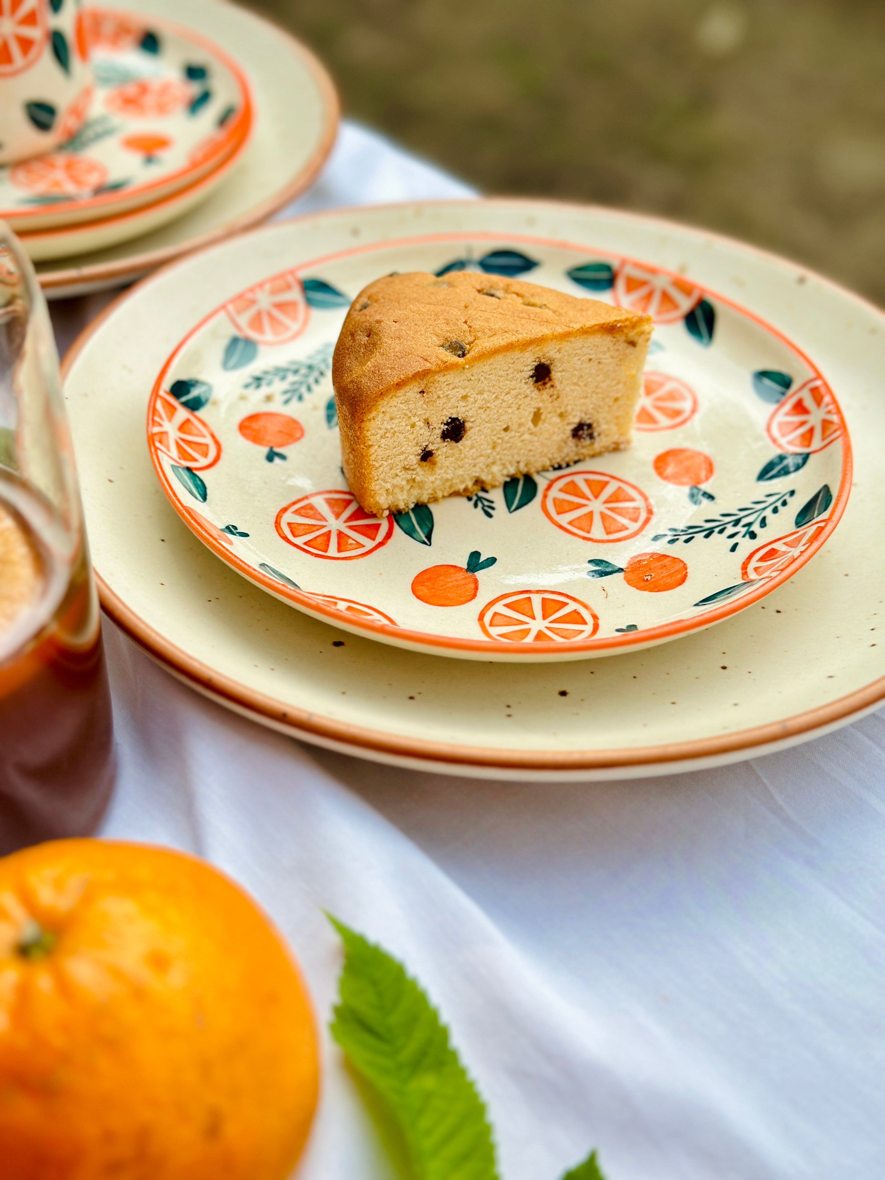 Narangi Orange Ceramic - Plate & Cup