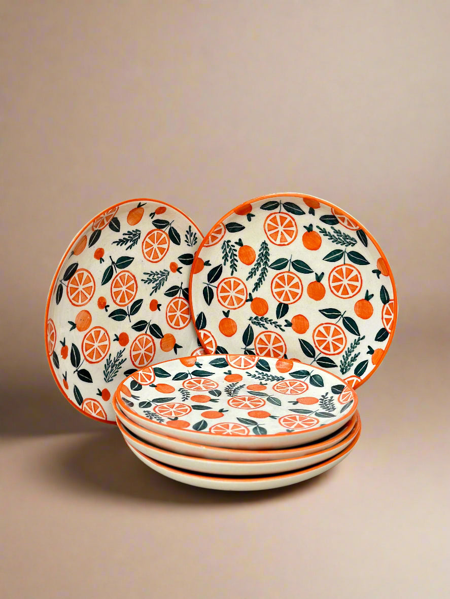 Narangi Orange Plates (7inches) set of 4