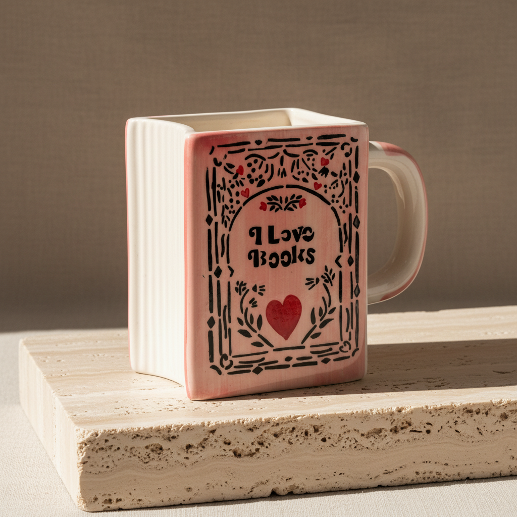 Nostalgic Book Bound Ceramic Coffee Mug