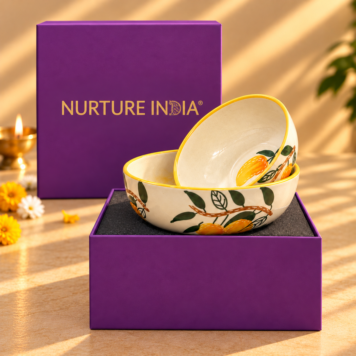 Small and Large Bowl - Gift Box (Purple)