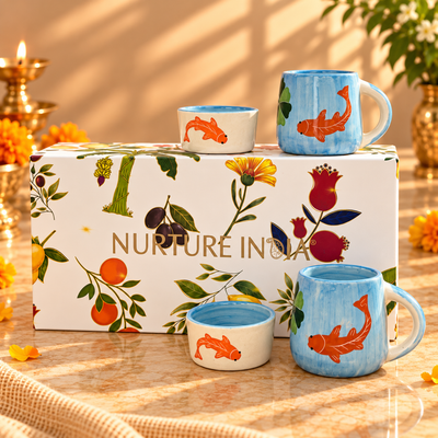 2 pcs Ramekin & 2 pcs Mugs Set - Gift Box