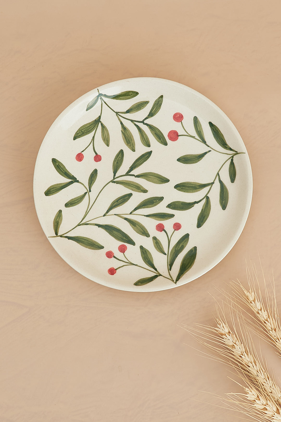 Olive Leaf Ceramic Set - Plate & Cup