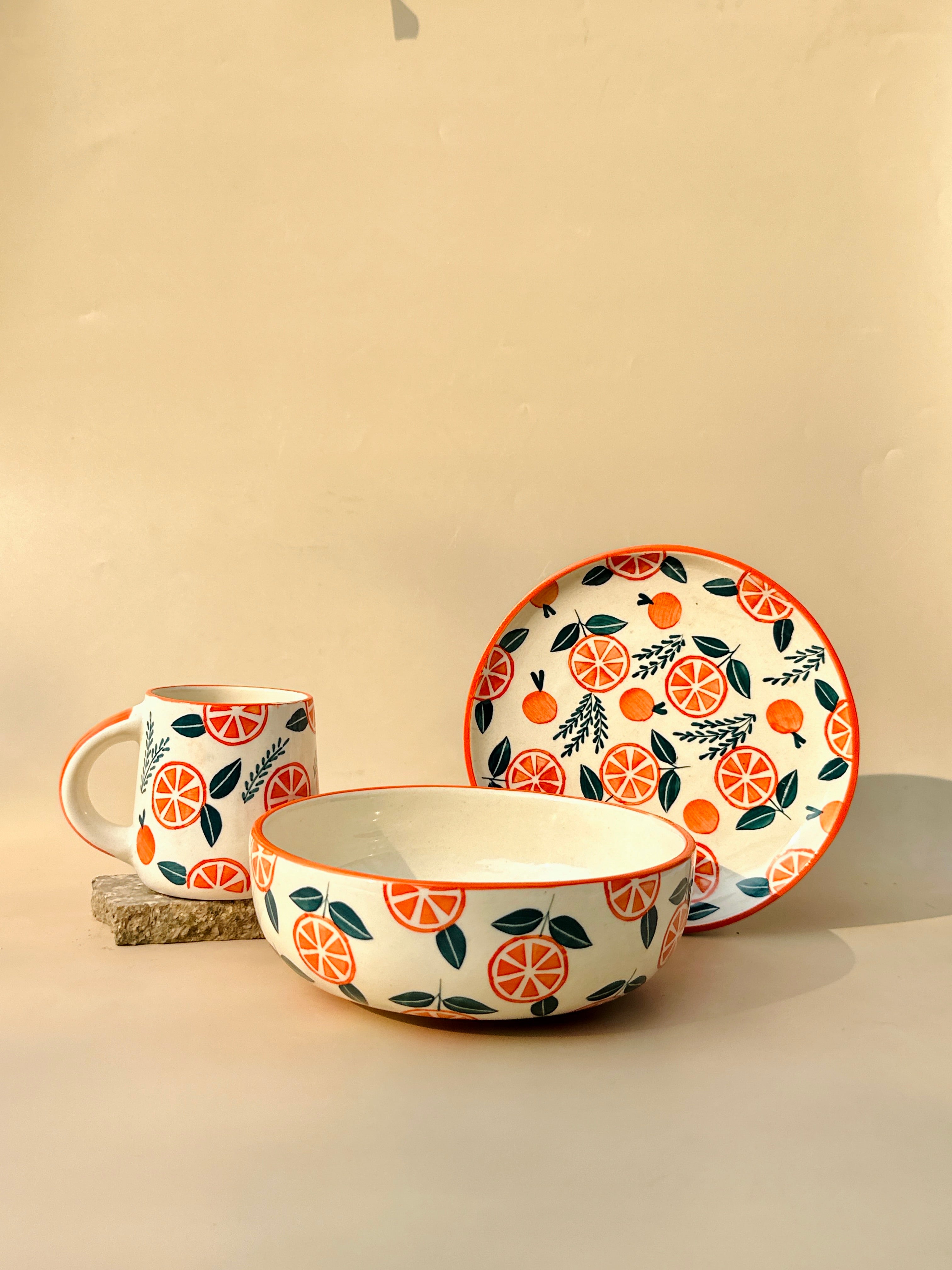 Orange Narangi Breakfast Set of 3
