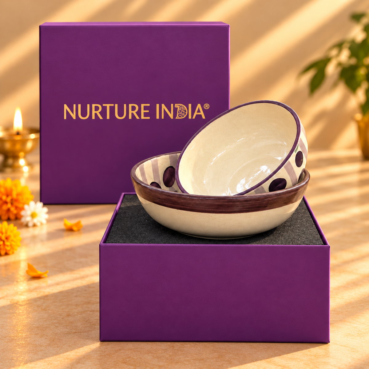 Small and Large Bowl - Gift Box (Purple)