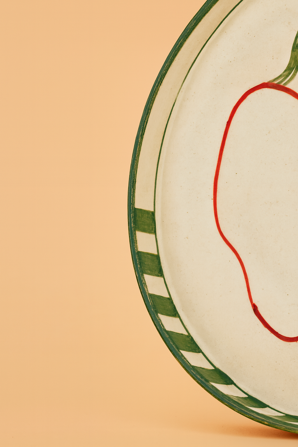 Christmas Tree Green Ceramic Snack Plate (8 inches)