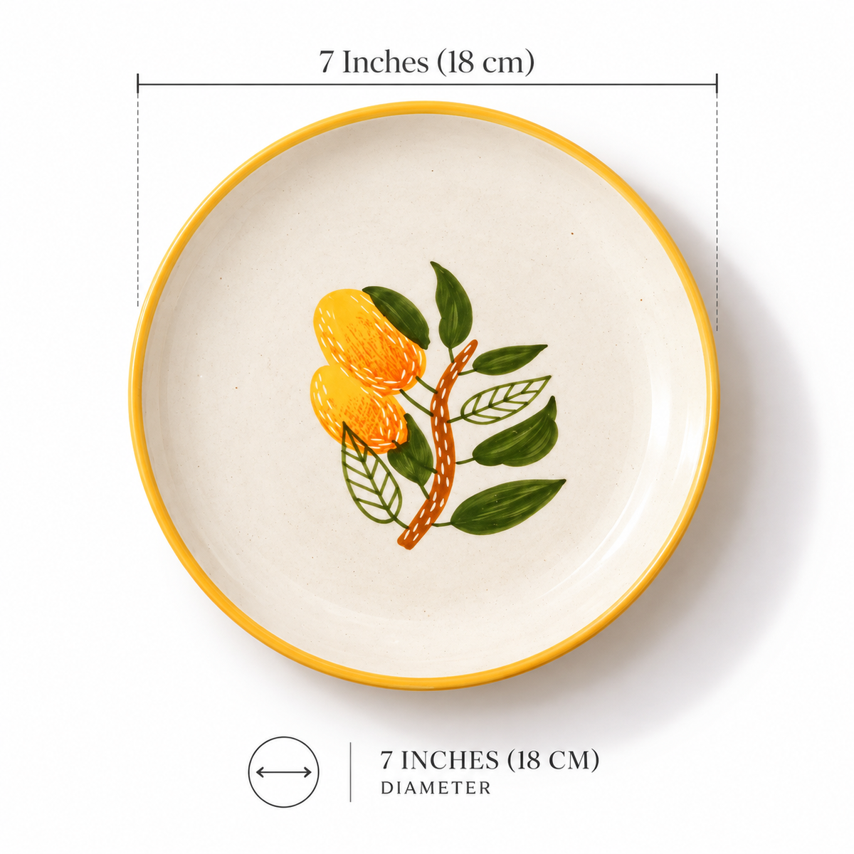 Mango Mehfil Handpainted Ceramic Plate Sets (7 inches)