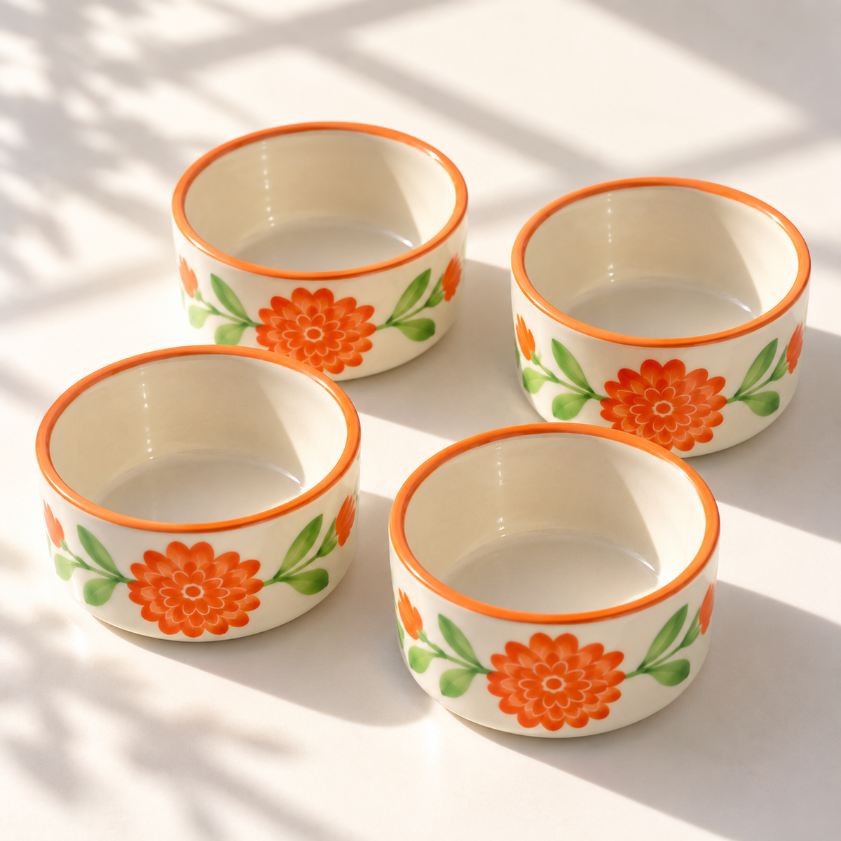 Marigold Mandi Ceramic Ramekin Bowls Set of 4