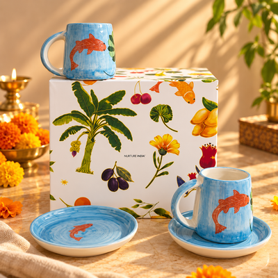 Set of 2 Mugs & 2 Tapas Plate - Gift Box