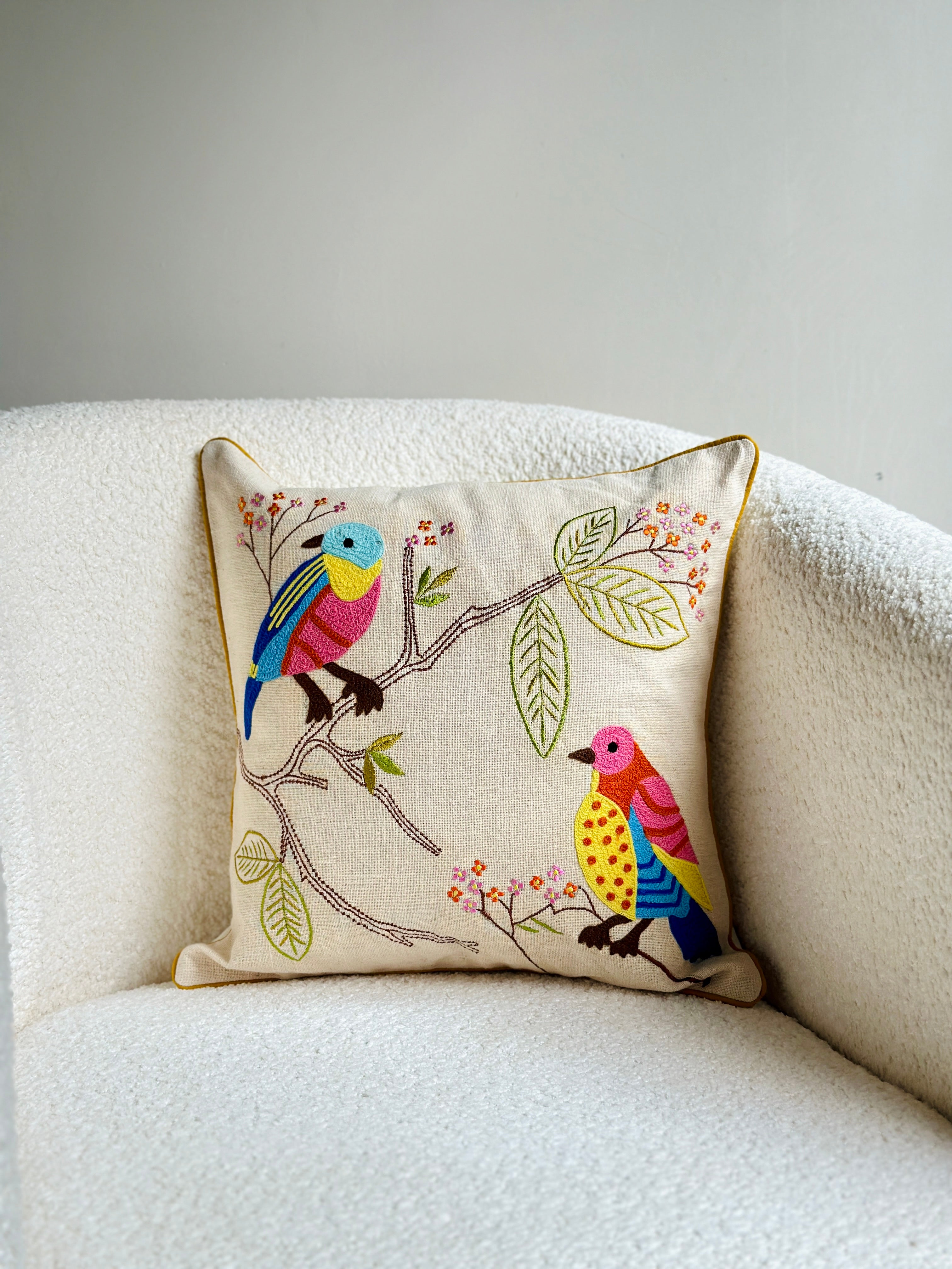 Two Birdie On Branch Cushion Cover Nurture India