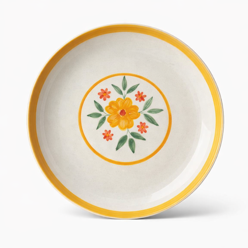 Floral Extravaganza Ceramic Dinner Plate (10.5 inches)