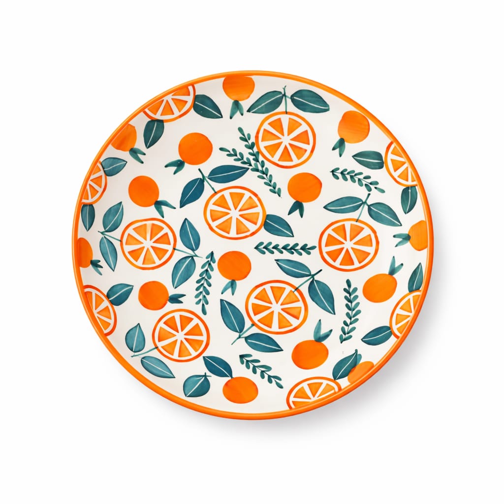 Narangi Orange Ceramic Plate Sets (7.5 inches)