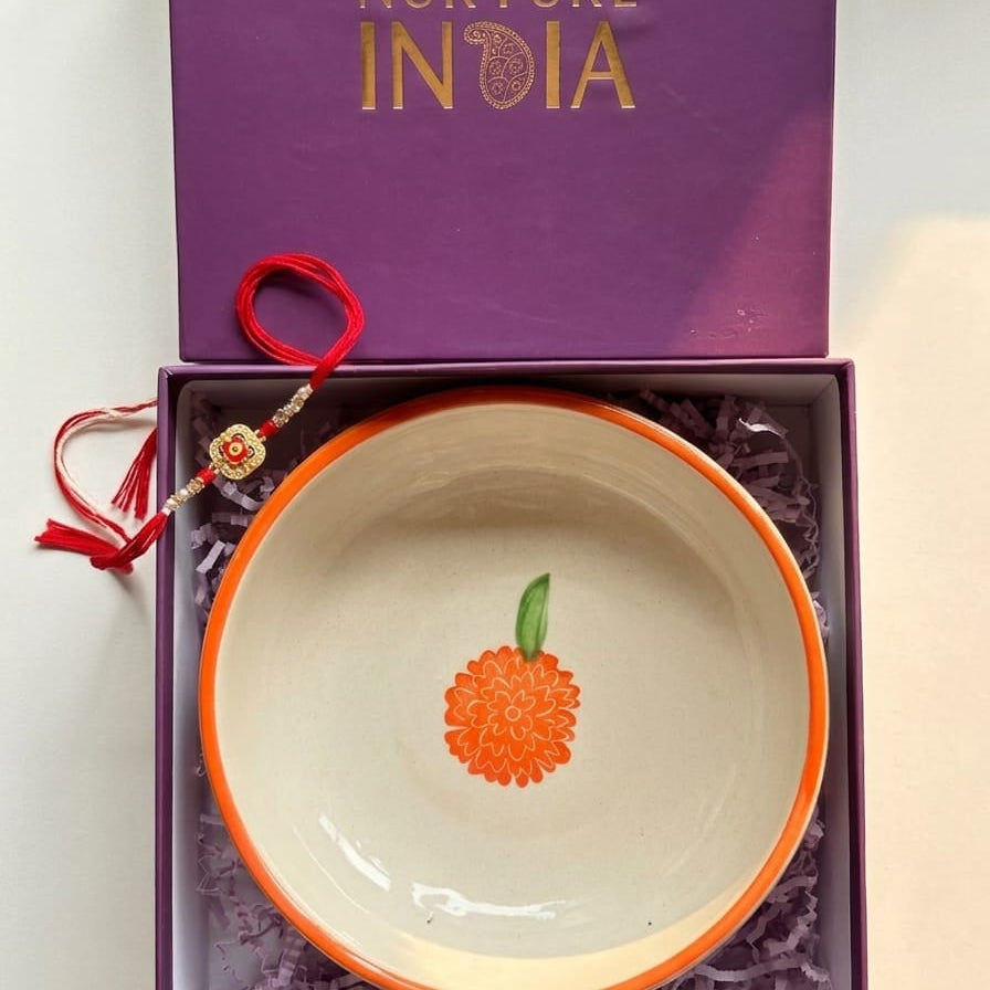 Marigold Mandi Handpainted Ceramic Bowl Hamper