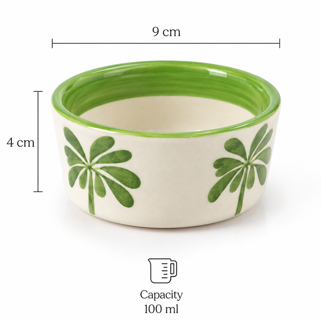 Banana Bloom Handpainted Ramekin Bowl Set of 4