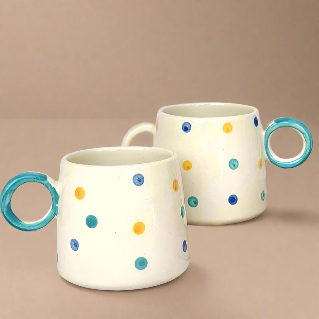 Bright Playful Polka Dot Mug Large (450ml) - Nurture India