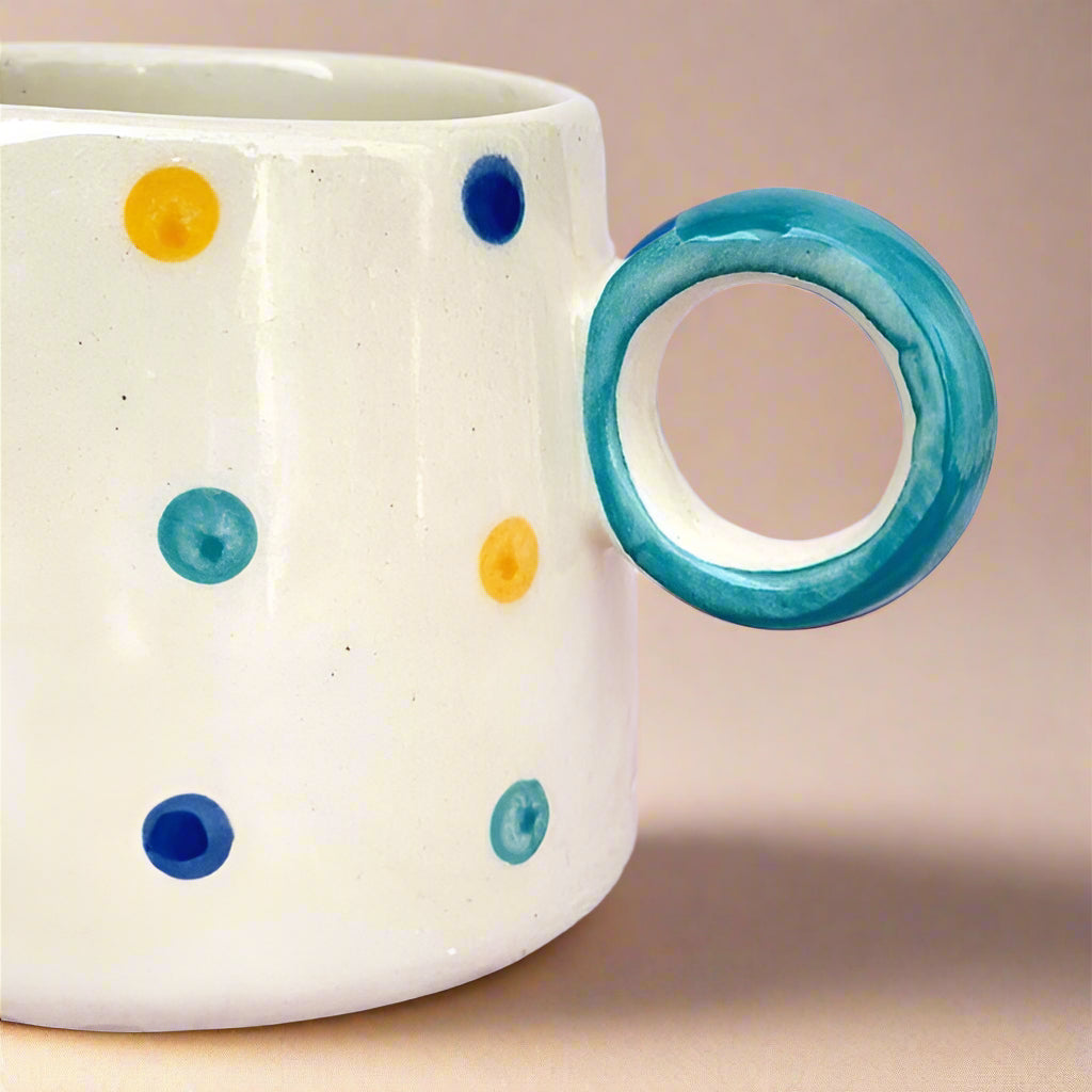 Bright Playful Polka Dot Mug Large (450ml) - Nurture India