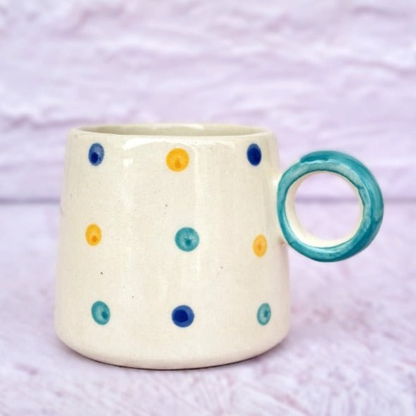 Bright Playful Polka Dot Mug Large (450ml) - Nurture India