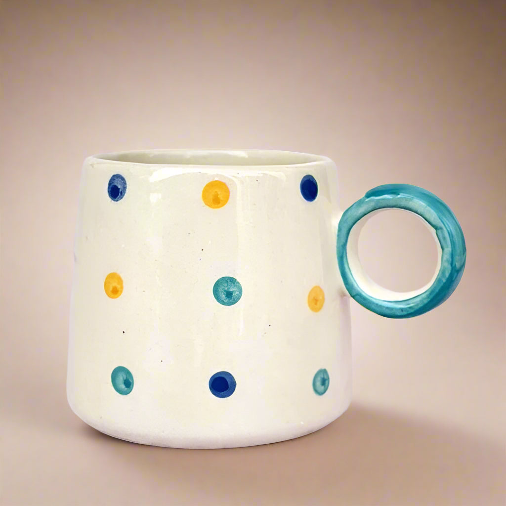 Bright Playful Polka Dot Mug Large (450ml) - Nurture India