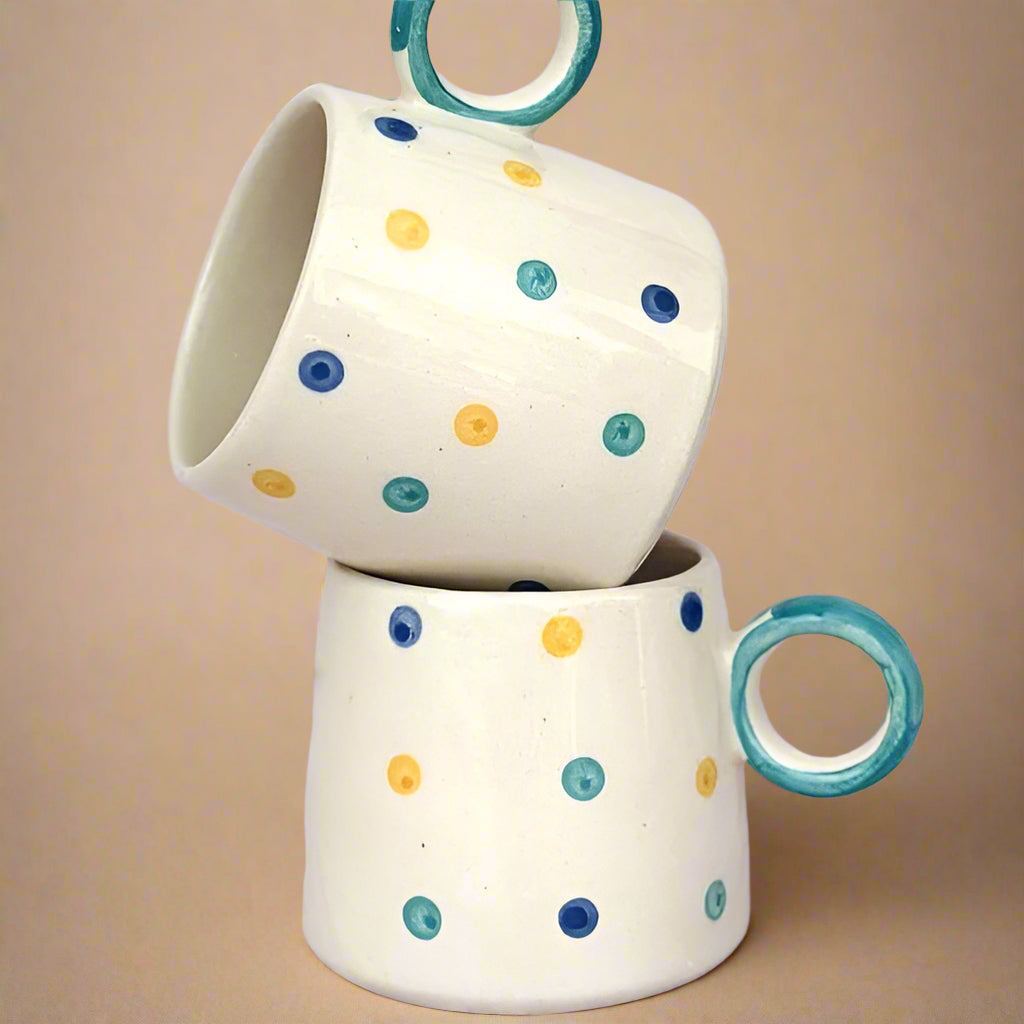 Bright Playful Polka Dot Mug Large (450ml) - Nurture India