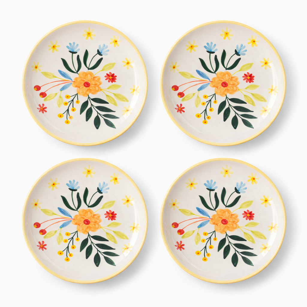 Floral Extravaganza Ceramic Plate Sets (7.5 inches)
