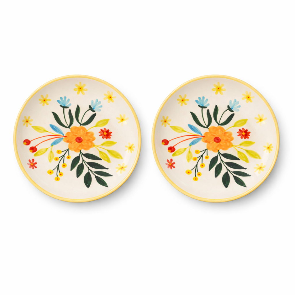 Floral Extravaganza Ceramic Plate Sets (7.5 inches)