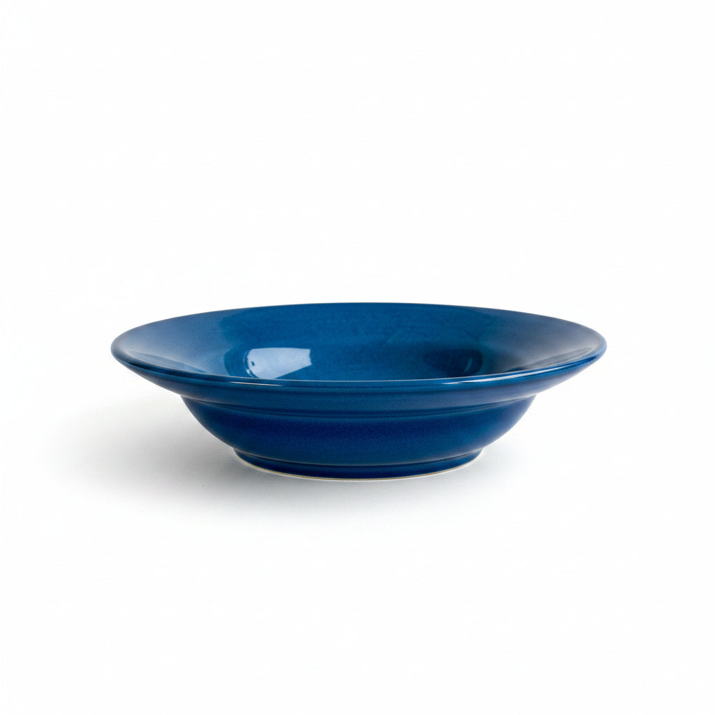 dark blue ceramic pasta plate nurture india