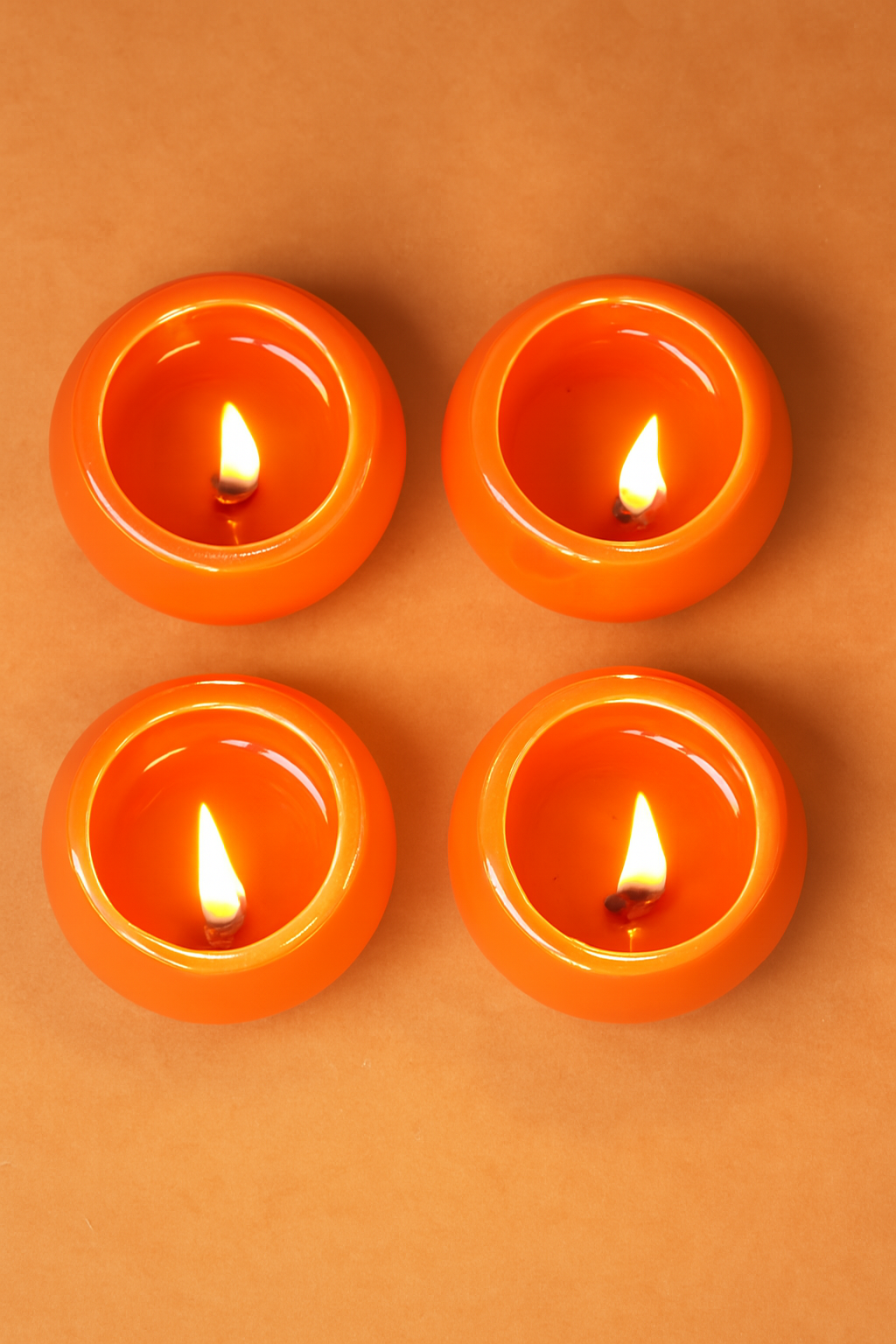 Saffron Glow Set of 4 Diya's