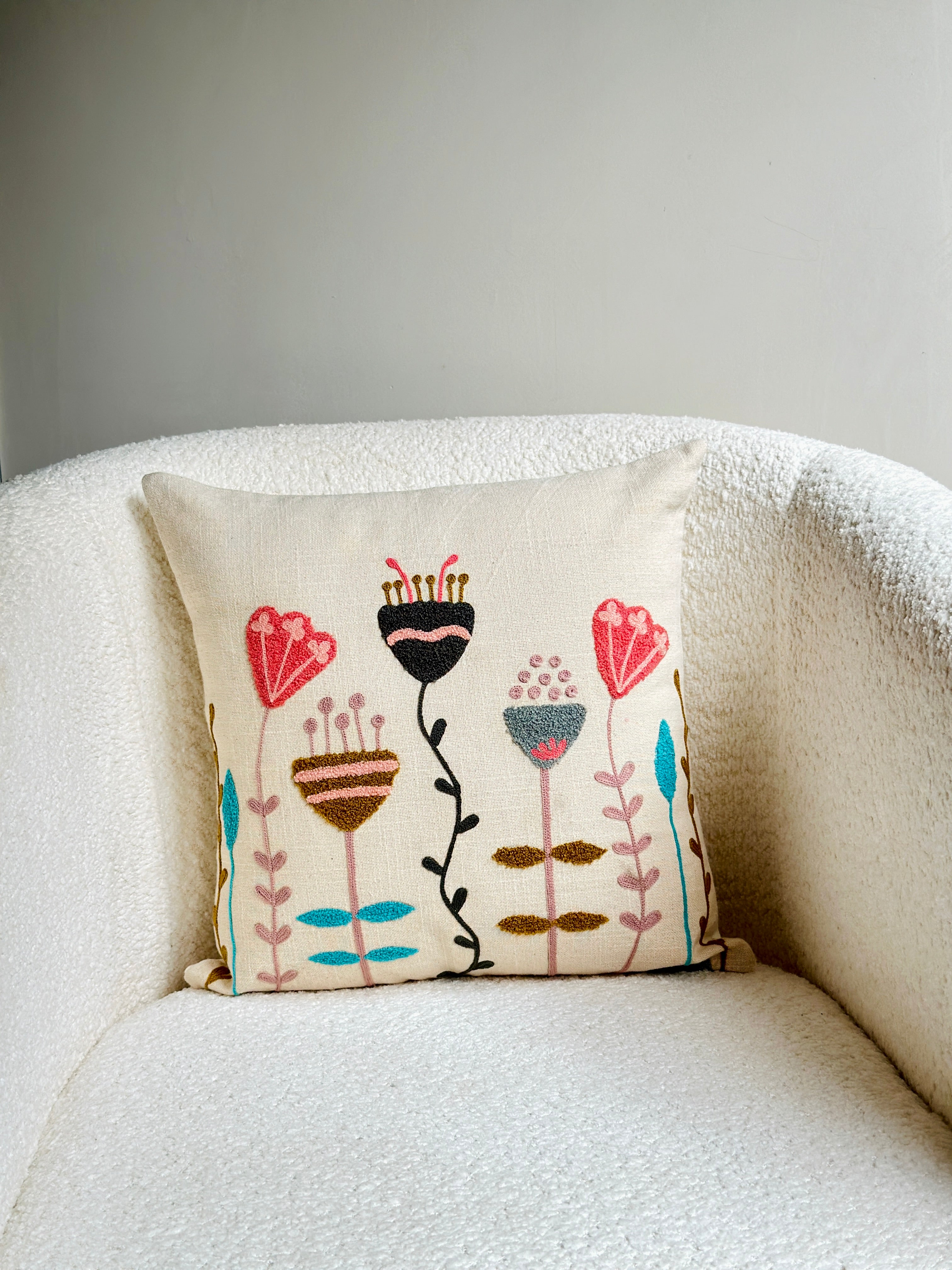 floral cushion cover embroidery nurture india