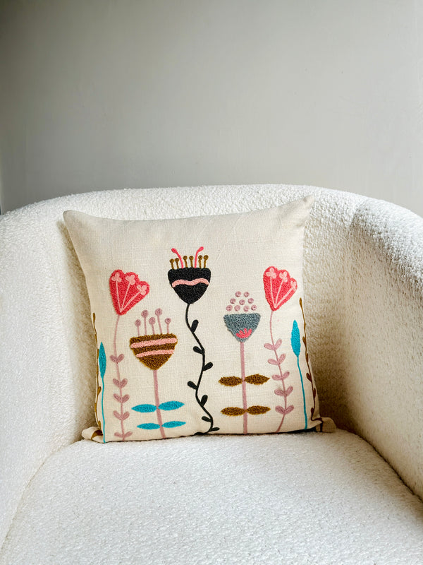 floral cushion cover embroidery nurture india