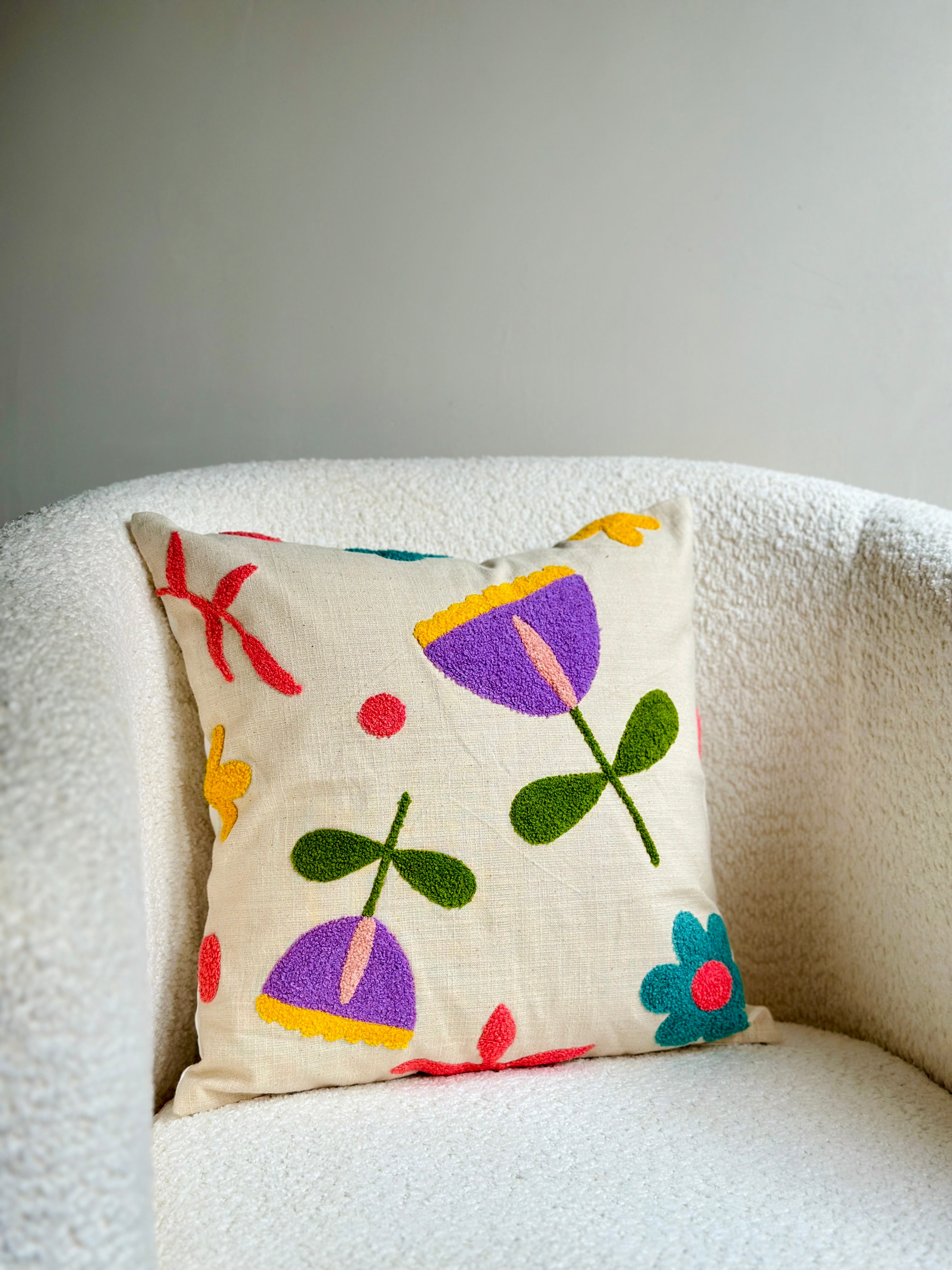 floral cushion cover embroidery nurture india