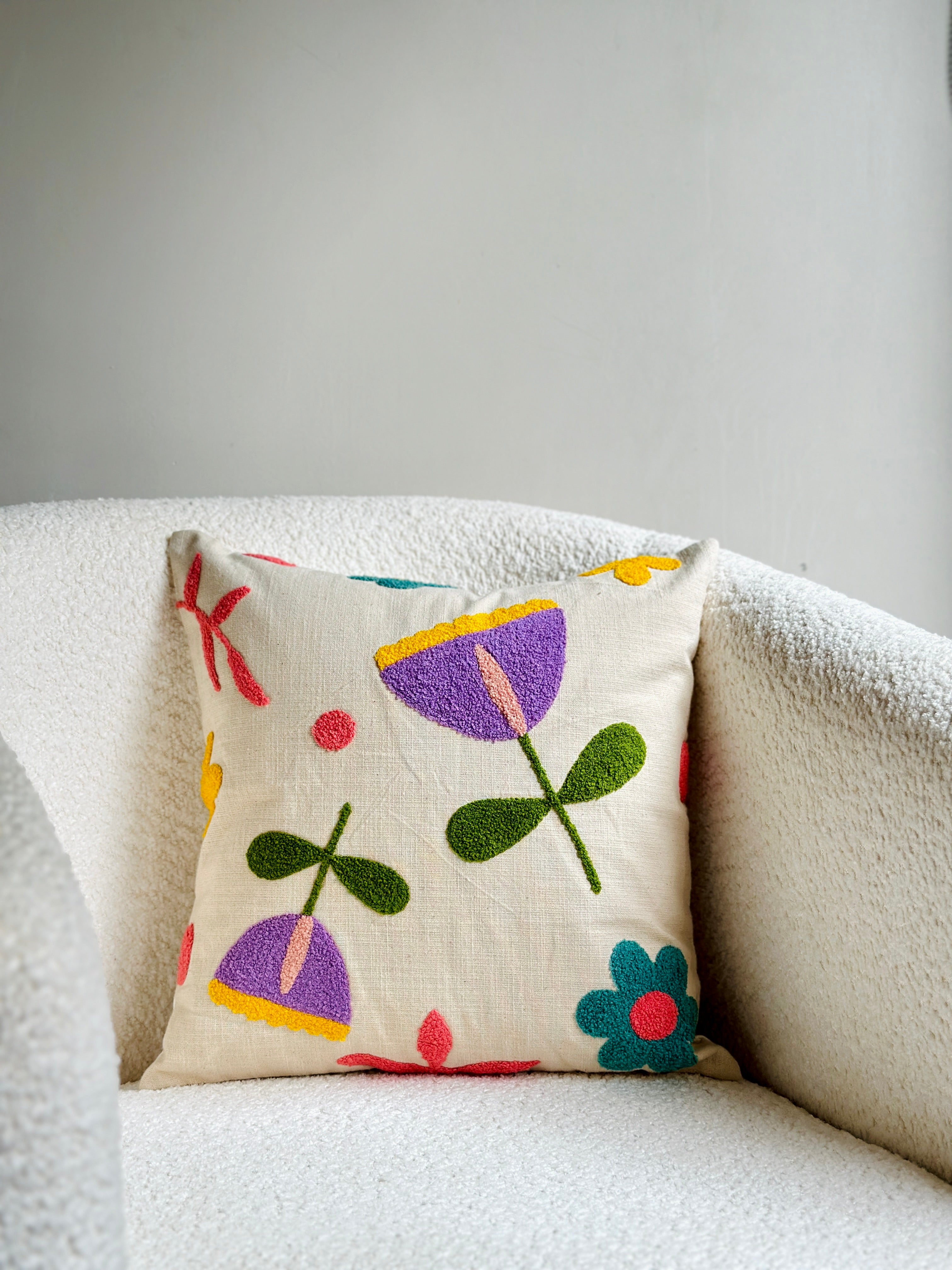 floral cushion cover embroidery nurture india