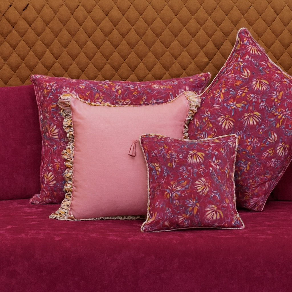 Small Purple Floral Cushion Cover