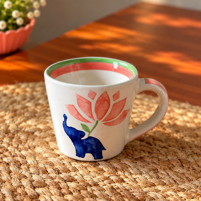 Lucky Lotus | Lotus & Elephant Ceramic Mug