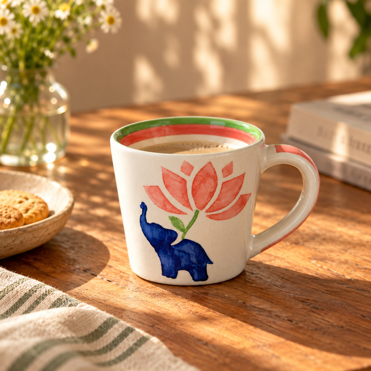 Lucky Lotus | Lotus & Elephant Ceramic Mug