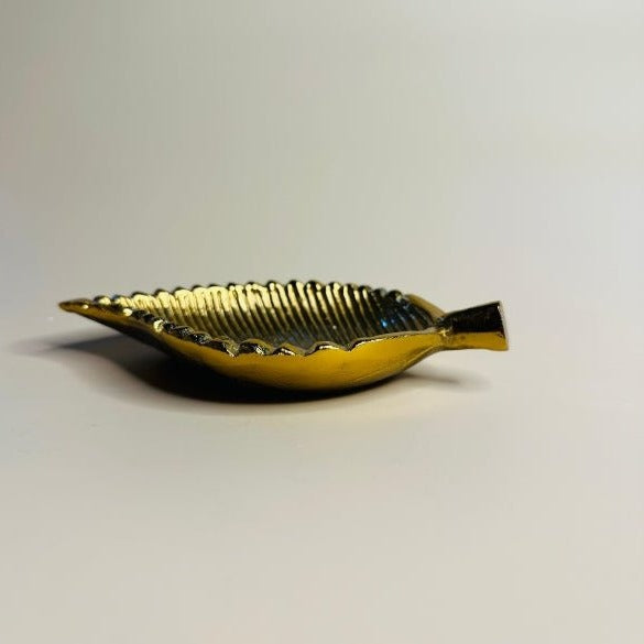 Gold Beetle Leaf Inspired Decorative Plate - Small - Nurture India