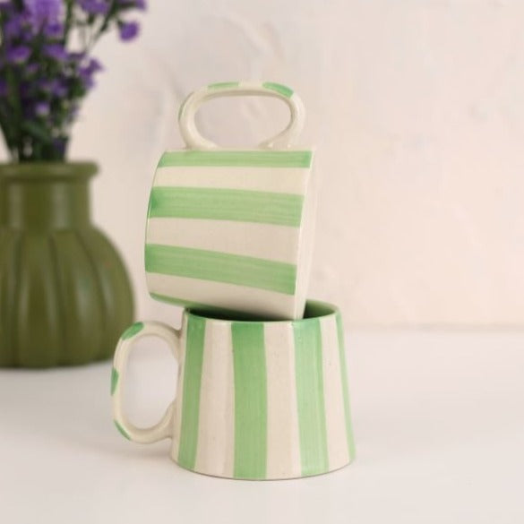 Gorgeous Green Ceramic Coffee Cup - 220ml - Nurture India