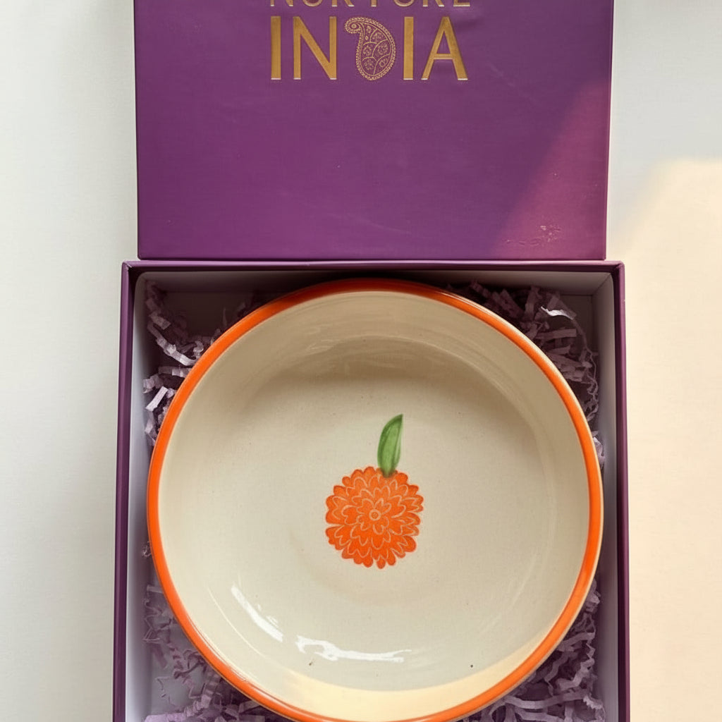 Marigold Mandi Handpainted Ceramic Bowl Hamper